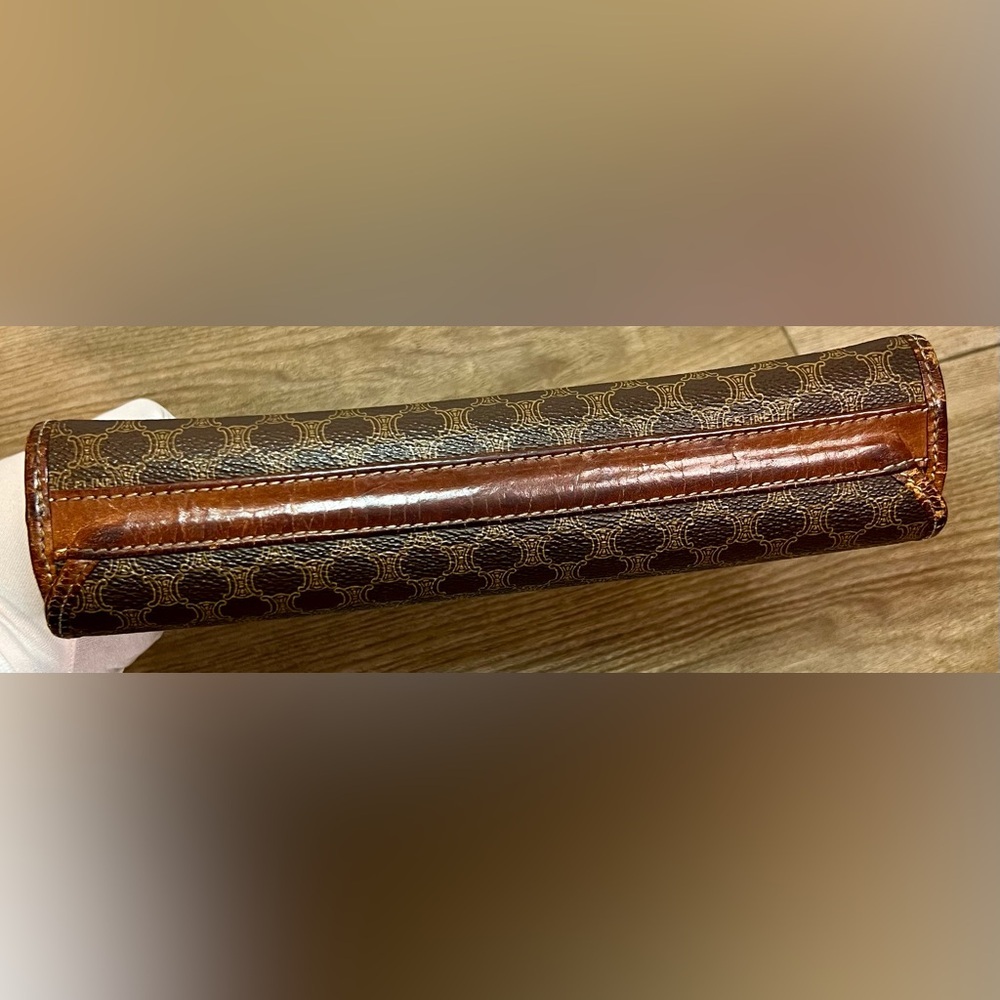 Celine Brown and Tan Clutch Bag with Vintage Leather - Picture 3 of 13